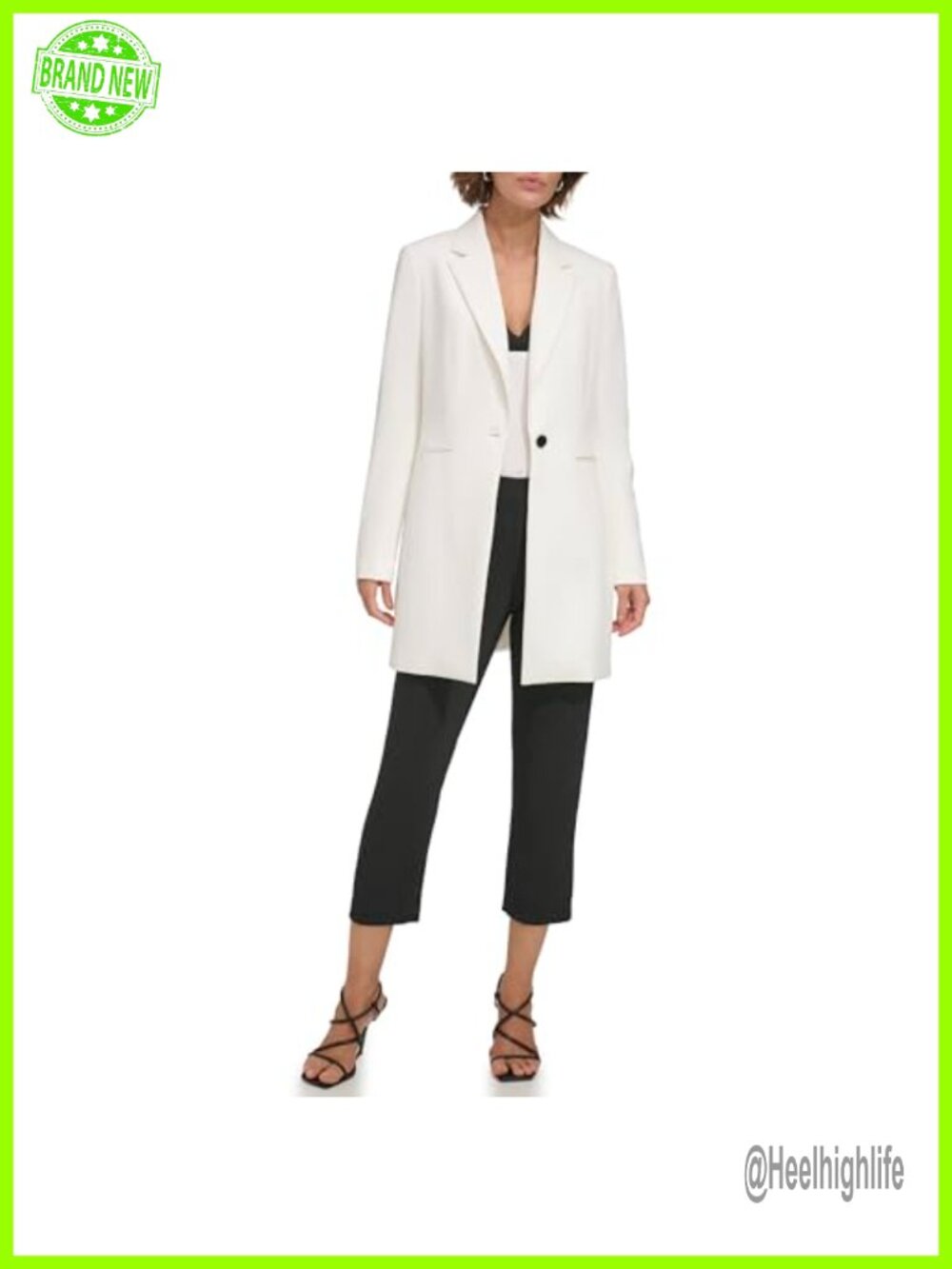 Longline One-Button Blazer Notch Collar Tailored Business Casual